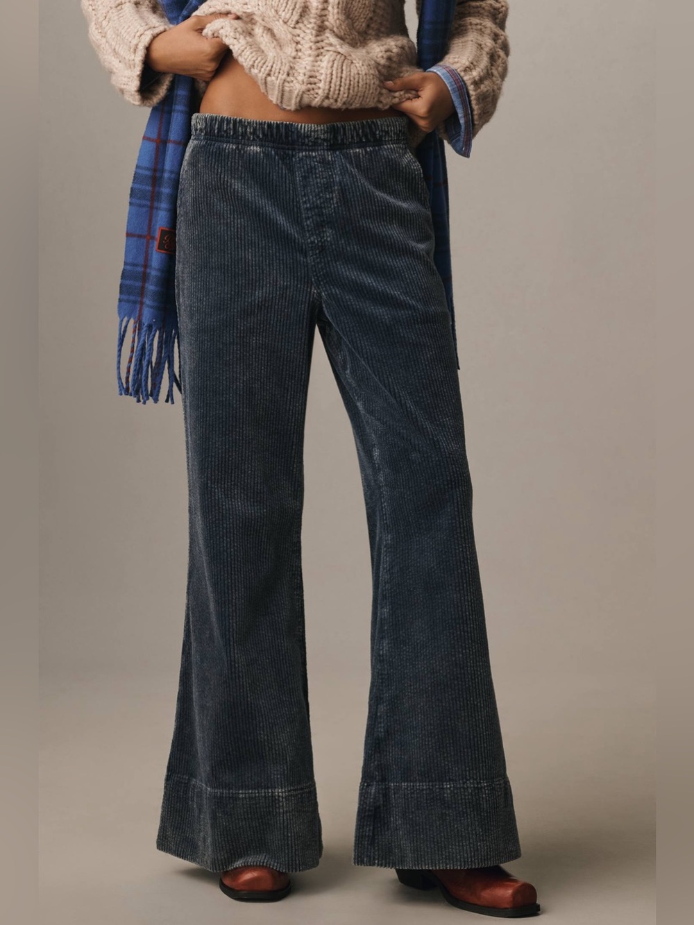 NWT Pilcro Plush Corduroy High-Rise Pull-On Flare Pants